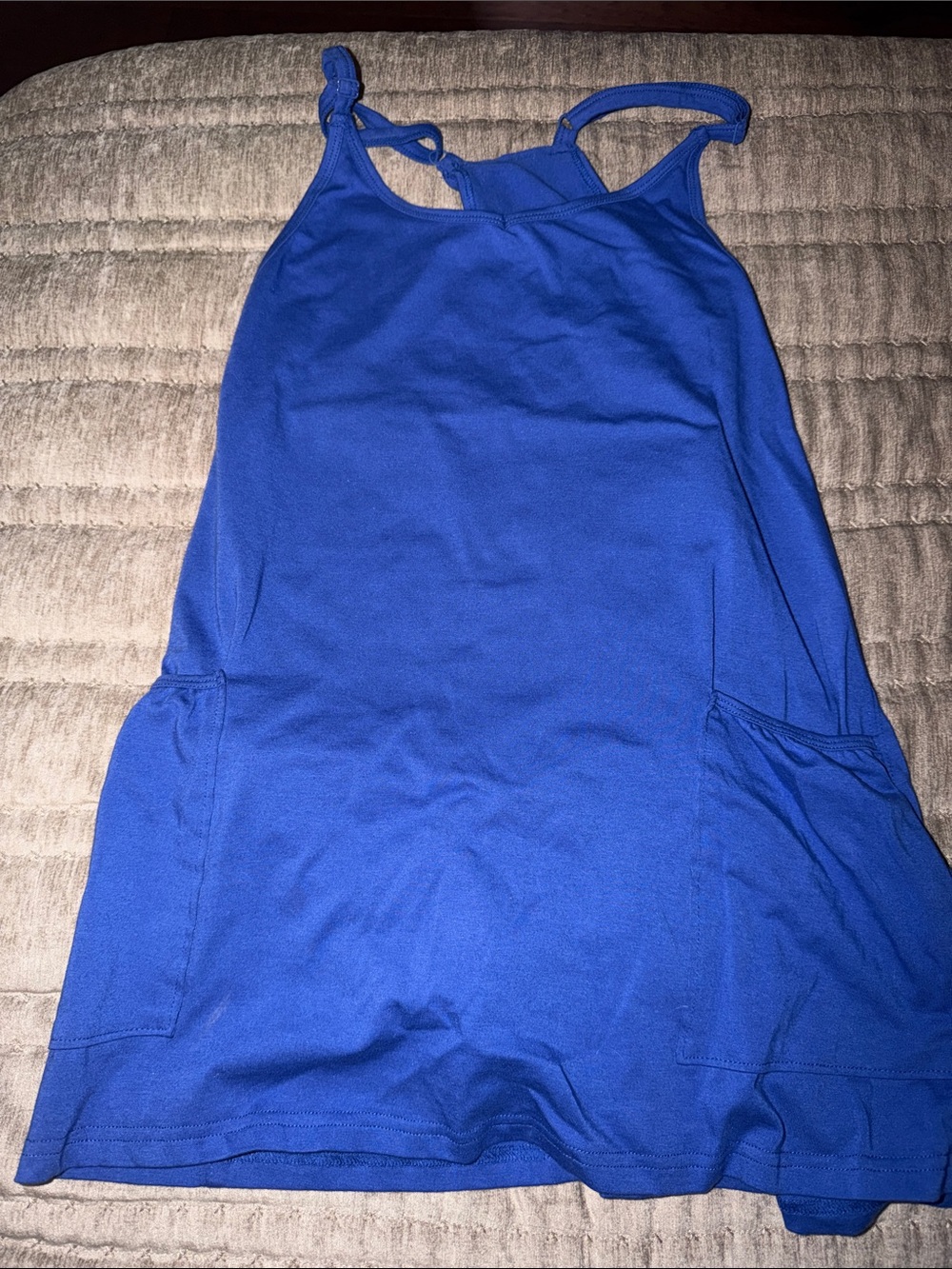 Women's Royal Blue Sleeveless Romper with Pockets